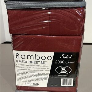 BAMBOO Solid 2000 Series Burgundy Sheet Set